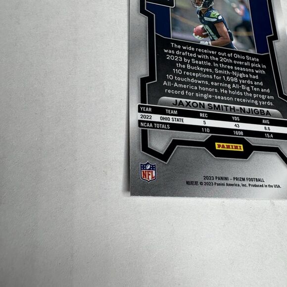2023 Panini Prizm Jaxon Smith-Njigba JSN #390 RC Rookie Card Seattle Seahawks - Picture 5 of 6